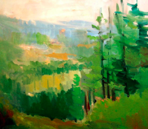 Eugene Hills and Trees, oil on canvas