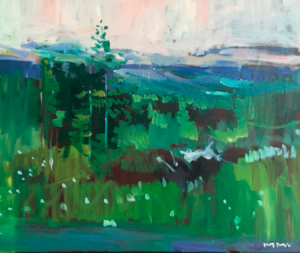 Oregon Forest Veduta , oil on canvas